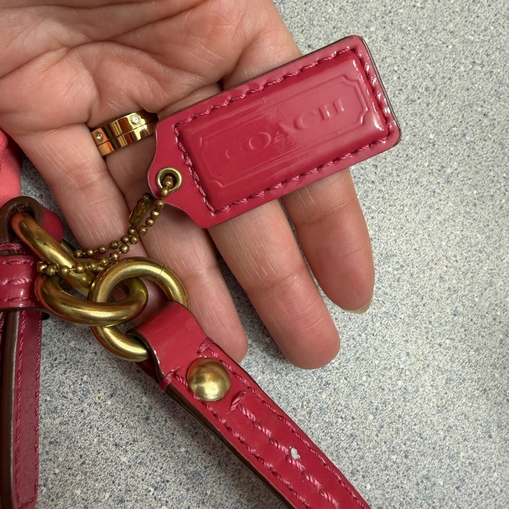 Coach Coral and Pink Leather Tote - Picture 4 of 10
